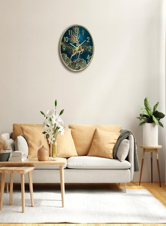 راندم ساعة حائط راديوم مقاس 12.75 بوصة (إطار ذهبي، وجه معدني) - Image 5